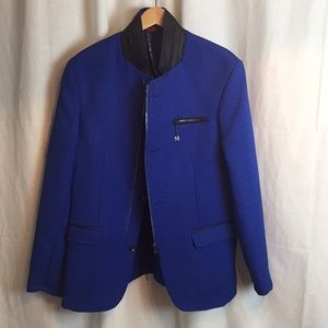 RNT23 men’s quilted zip button jacket